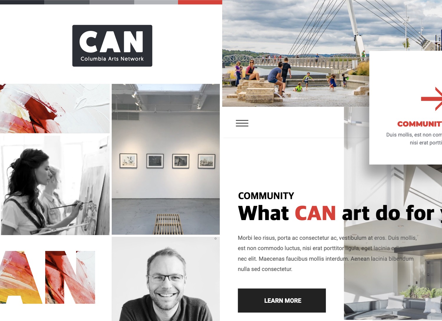Columbia Arts Network brand concept — direction three